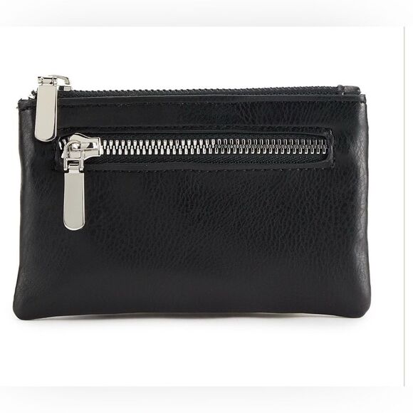 Arona RFID-Blocking Black Coin Pouch - Picture 1 of 11